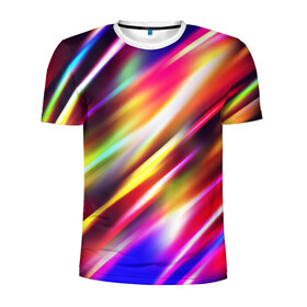 Мужская футболка 3D спортивная с принтом Party в Тюмени, 100% полиэстер с улучшенными характеристиками | приталенный силуэт, круглая горловина, широкие плечи, сужается к линии бедра | красочный | разноцветный | яркий