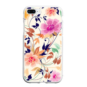 Чехол для iPhone 7Plus/8 Plus матовый с принтом Цветочки в Тюмени, Силикон | Область печати: задняя сторона чехла, без боковых панелей | лепестки | узор | цветы