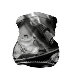 Бандана-труба 3D с принтом Железо в Тюмени, 100% полиэстер, ткань с особыми свойствами — Activecool | плотность 150‒180 г/м2; хорошо тянется, но сохраняет форму | болты | гайки | железо | механизм | стимпанк | шестеренки