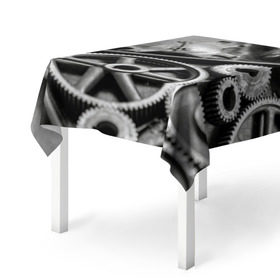 Скатерть 3D с принтом Железо в Тюмени, 100% полиэстер (ткань не мнется и не растягивается) | Размер: 150*150 см | болты | гайки | железо | механизм | стимпанк | шестеренки