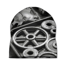 Шапка 3D с принтом Железо в Тюмени, 100% полиэстер | универсальный размер, печать по всей поверхности изделия | Тематика изображения на принте: болты | гайки | железо | механизм | стимпанк | шестеренки