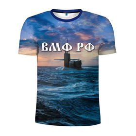 Мужская футболка 3D спортивная с принтом Подводная лодка в Тюмени, 100% полиэстер с улучшенными характеристиками | приталенный силуэт, круглая горловина, широкие плечи, сужается к линии бедра | Тематика изображения на принте: вмф | морской флот | моряк | тельняшка | флот | якорь