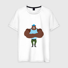 Мужская футболка хлопок с принтом ВДВшник в Тюмени, 100% хлопок | прямой крой, круглый вырез горловины, длина до линии бедер, слегка спущенное плечо. | 