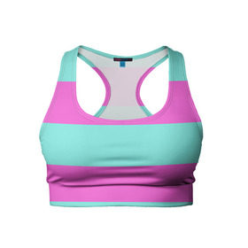 Женский спортивный топ 3D с принтом Кислотные цвета в Тюмени, 82% полиэстер, 18% спандекс Ткань безопасна для здоровья, позволяет коже дышать, не мнется и не растягивается |  | кислотные цвета | розовый