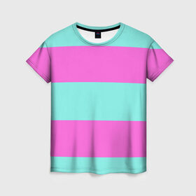 Женская футболка 3D с принтом Кислотные цвета в Тюмени, 100% полиэфир ( синтетическое хлопкоподобное полотно) | прямой крой, круглый вырез горловины, длина до линии бедер | кислотные цвета | розовый