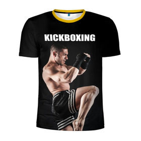 Мужская футболка 3D спортивная с принтом Kickboxing в Тюмени, 100% полиэстер с улучшенными характеристиками | приталенный силуэт, круглая горловина, широкие плечи, сужается к линии бедра | 