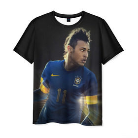 Мужская футболка 3D с принтом Neymar в Тюмени, 100% полиэфир | прямой крой, круглый вырез горловины, длина до линии бедер | барселона | бразилия | неймар | футбол | футболист