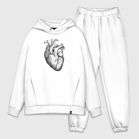 Мужской костюм хлопок OVERSIZE с принтом Heart в Тюмени,  |  | вектор | карандаш | кардиология | кровь | мышца | орган | пульс | рисунок | сердце | черный