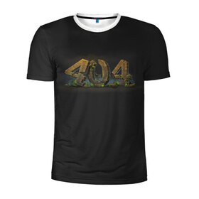 Мужская футболка 3D спортивная с принтом 404 в Тюмени, 100% полиэстер с улучшенными характеристиками | приталенный силуэт, круглая горловина, широкие плечи, сужается к линии бедра | Тематика изображения на принте: 404 | error