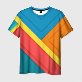 Мужская футболка 3D с принтом Линии в Тюмени, 100% полиэфир | прямой крой, круглый вырез горловины, длина до линии бедер | линии | орнамент | прикольные картинки | узор | цвет