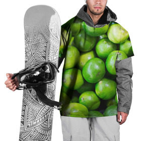 Накидка на куртку 3D с принтом Лаймы в Тюмени, 100% полиэстер |  | зелень | лаймы | лето | лимоны | солнце | текстура | фрукты