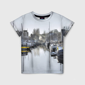 Детская футболка 3D с принтом Венеция в Тюмени, 100% гипоаллергенный полиэфир | прямой крой, круглый вырез горловины, длина до линии бедер, чуть спущенное плечо, ткань немного тянется | sity | венеция | вода | город | европа | лето | лодки | любовь | мост | свет