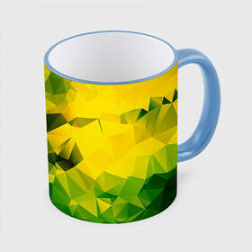 Кружка 3D с принтом Polygonal в Тюмени, керамика | ёмкость 330 мл | Тематика изображения на принте: желтый | зеленый | полигоны