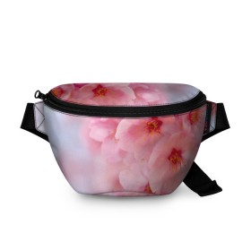 Поясная сумка 3D с принтом Сакура в Тюмени, 100% полиэстер | плотная ткань, ремень с регулируемой длиной, внутри несколько карманов для мелочей, основное отделение и карман с обратной стороны сумки застегиваются на молнию | весна | вишня | розовый | цветение | цветы | япония