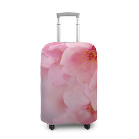 Чехол для чемодана 3D с принтом Сакура в Тюмени, 86% полиэфир, 14% спандекс | двустороннее нанесение принта, прорези для ручек и колес | весна | вишня | розовый | цветение | цветы | япония