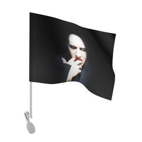 Флаг для автомобиля с принтом Marilyn Manson в Тюмени, 100% полиэстер | Размер: 30*21 см | звезда | знаменитость | музыка | мэрилин мэнсон | певец | рокер