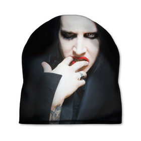 Шапка 3D с принтом Marilyn Manson в Тюмени, 100% полиэстер | универсальный размер, печать по всей поверхности изделия | звезда | знаменитость | музыка | мэрилин мэнсон | певец | рокер
