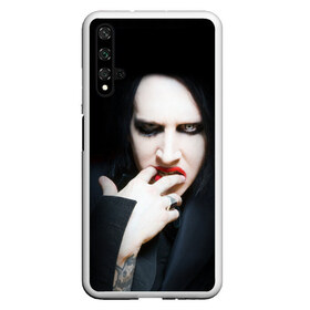 Чехол для Honor 20 с принтом Marilyn Manson в Тюмени, Силикон | Область печати: задняя сторона чехла, без боковых панелей | Тематика изображения на принте: звезда | знаменитость | музыка | мэрилин мэнсон | певец | рокер