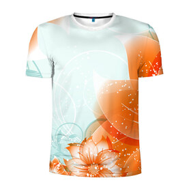 Мужская футболка 3D спортивная с принтом Flowers в Тюмени, 100% полиэстер с улучшенными характеристиками | приталенный силуэт, круглая горловина, широкие плечи, сужается к линии бедра | арт | краска | лето | лучи | любовь | популярные | природа | рисунки | свет | цветы