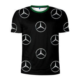 Мужская футболка 3D спортивная с принтом Mercedes в Тюмени, 100% полиэстер с улучшенными характеристиками | приталенный силуэт, круглая горловина, широкие плечи, сужается к линии бедра | мерседес