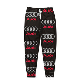 Мужские брюки 3D с принтом Audi в Тюмени, 100% полиэстер | манжеты по низу, эластичный пояс регулируется шнурком, по бокам два кармана без застежек, внутренняя часть кармана из мелкой сетки | ауди