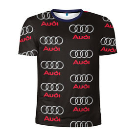Мужская футболка 3D спортивная с принтом Audi в Тюмени, 100% полиэстер с улучшенными характеристиками | приталенный силуэт, круглая горловина, широкие плечи, сужается к линии бедра | ауди