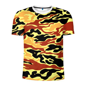 Мужская футболка 3D спортивная с принтом Пустынный камуфляж в Тюмени, 100% полиэстер с улучшенными характеристиками | приталенный силуэт, круглая горловина, широкие плечи, сужается к линии бедра | Тематика изображения на принте: camo | армия | камо