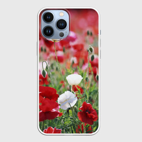 Чехол для iPhone 13 Pro Max с принтом Маки в Тюмени,  |  | field | flowers | meadow | poppies | red | white | белые | красные | луг | маки | поле | полевые | цветы
