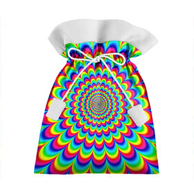 Подарочный 3D мешок с принтом Psychedelic в Тюмени, 100% полиэстер | Размер: 29*39 см | Тематика изображения на принте: круги | радужный | разоцветный | яркий