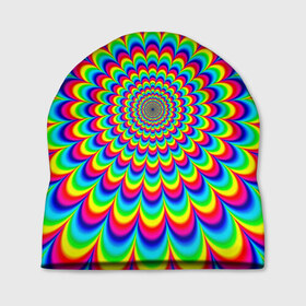 Шапка 3D с принтом Psychedelic в Тюмени, 100% полиэстер | универсальный размер, печать по всей поверхности изделия | круги | радужный | разоцветный | яркий