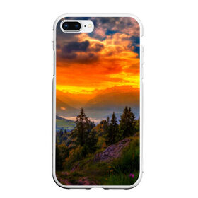 Чехол для iPhone 7Plus/8 Plus матовый с принтом Пейзаж в Тюмени, Силикон | Область печати: задняя сторона чехла, без боковых панелей | горы | закат | лес | новая | природа