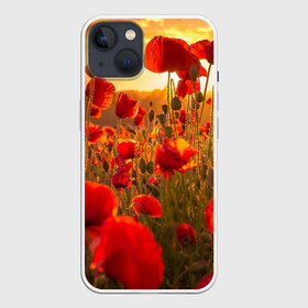 Чехол для iPhone 13 с принтом Маки в Тюмени,  |  | field | flowers | meadow | nature | poppies | red | sky | summer | sun | sunset | wild | закат | красные | лето | луг | маки | небо | поле | полевые | природа | солнце | цветы