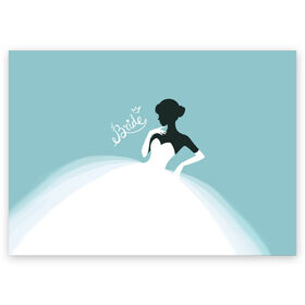 Поздравительная открытка с принтом Bride 1 в Тюмени, 100% бумага | плотность бумаги 280 г/м2, матовая, на обратной стороне линовка и место для марки
 | bride | team | девичник | девишник | жена | невеста | свадебный | свадьба