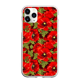 Чехол для iPhone 11 Pro матовый с принтом Маки в Тюмени, Силикон |  | flowers | poppies | red | wild | красные | мак | маки | полевые | цветы