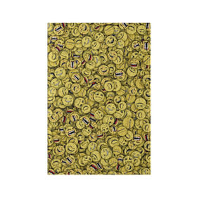 Обложка для паспорта матовая кожа с принтом Злобные смайлы в Тюмени, натуральная матовая кожа | размер 19,3 х 13,7 см; прозрачные пластиковые крепления | Тематика изображения на принте: peka | smile | yoba