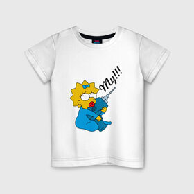 Детская футболка хлопок с принтом Мэгги в Тюмени, 100% хлопок | круглый вырез горловины, полуприлегающий силуэт, длина до линии бедер | my | simpsons | the simpsons | моё | мультфильмы | мэгги | симпсоны