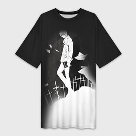 Платье-футболка 3D с принтом Тетрадь смерти 7 в Тюмени,  |  | death note | l | дэсу ното | кира | лайт | лайт ягами | рюк. миса | синигами | эл