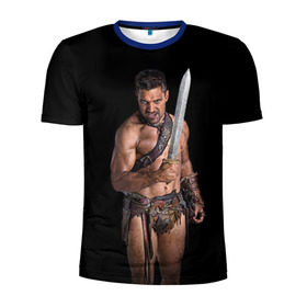 Мужская футболка 3D спортивная с принтом Гладиатор в Тюмени, 100% полиэстер с улучшенными характеристиками | приталенный силуэт, круглая горловина, широкие плечи, сужается к линии бедра | кино | киногерой | кинофильм