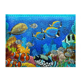 Обложка для студенческого билета с принтом Экзотические рыбки в Тюмени, натуральная кожа | Размер: 11*8 см; Печать на всей внешней стороне | животые | красочные | морские | рыбки | цветные | экзотические