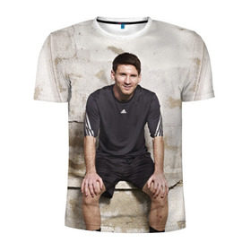 Мужская футболка 3D спортивная с принтом Месси в Тюмени, 100% полиэстер с улучшенными характеристиками | приталенный силуэт, круглая горловина, широкие плечи, сужается к линии бедра | аргентина | барселона | испания | футбол | футболист