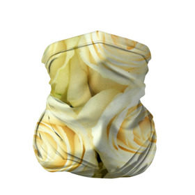 Бандана-труба 3D с принтом Белые розы в Тюмени, 100% полиэстер, ткань с особыми свойствами — Activecool | плотность 150‒180 г/м2; хорошо тянется, но сохраняет форму | лепестки | розы | цветы
