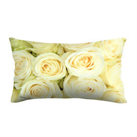 Подушка 3D антистресс с принтом Белые розы в Тюмени, наволочка — 100% полиэстер, наполнитель — вспененный полистирол | состоит из подушки и наволочки на молнии | лепестки | розы | цветы