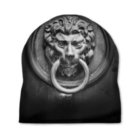 Шапка 3D с принтом Скульптура в Тюмени, 100% полиэстер | универсальный размер, печать по всей поверхности изделия | голова животного | лев | резьба | статуя | творчество