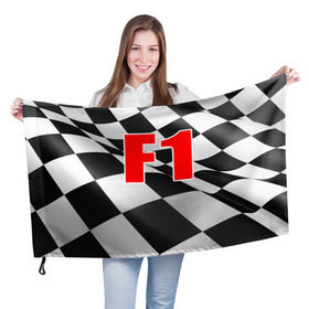Флаг 3D с принтом Формула 1 в Тюмени, 100% полиэстер | плотность ткани — 95 г/м2, размер — 67 х 109 см. Принт наносится с одной стороны | f1 | formula 1 | авто | автогонки | автоспорт | спорткар | финиш