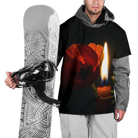Накидка на куртку 3D с принтом Мак и свеча в Тюмени, 100% полиэстер |  | Тематика изображения на принте: маки | свеча | цветы