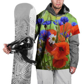 Накидка на куртку 3D с принтом Маки 7 в Тюмени, 100% полиэстер |  | цветы
