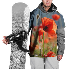 Накидка на куртку 3D с принтом Маки 8 в Тюмени, 100% полиэстер |  | маки | цветы