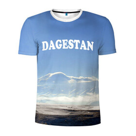 Мужская футболка 3D спортивная с принтом Дагестан 3 в Тюмени, 100% полиэстер с улучшенными характеристиками | приталенный силуэт, круглая горловина, широкие плечи, сужается к линии бедра | дагестан | даги | кавказ