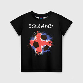 Детская футболка 3D с принтом Исландия в Тюмени, 100% гипоаллергенный полиэфир | прямой крой, круглый вырез горловины, длина до линии бедер, чуть спущенное плечо, ткань немного тянется | euro 2016