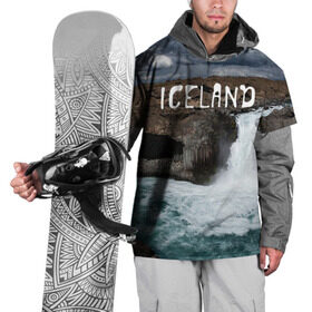 Накидка на куртку 3D с принтом Исландия. Водопад в Тюмени, 100% полиэстер |  | Тематика изображения на принте: исландия